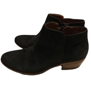 SAM EDELMAN BLACK SUEDE BOOTIES 2” BLOCK HEEL SIZE 8 1/2